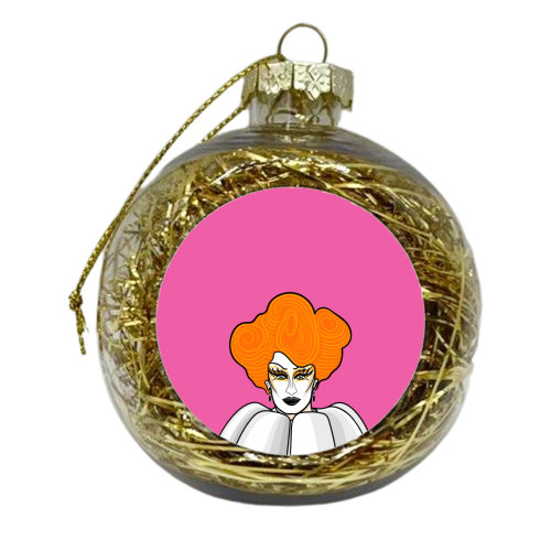 Gottmik Portrait (pink version) - xmas bauble by Adam Regester