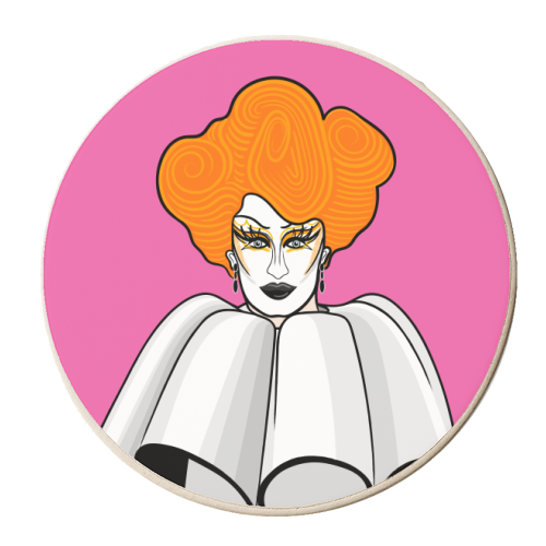 Gottmik Portrait (pink version) - personalised beer coaster by Adam Regester