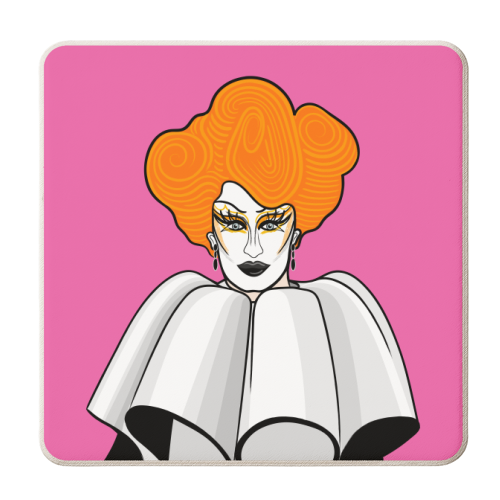 Gottmik Portrait (pink version) - personalised beer coaster by Adam Regester