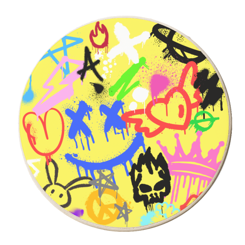 Graffiti - personalised beer coaster by Faith Mercer