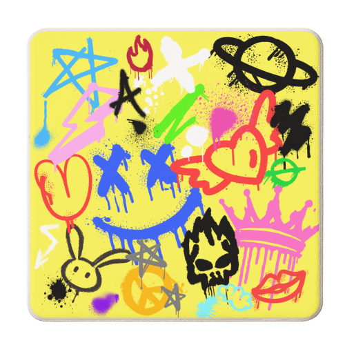 Graffiti - personalised beer coaster by Faith Mercer