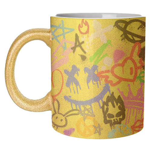 Graffiti - unique mug by Faith Mercer