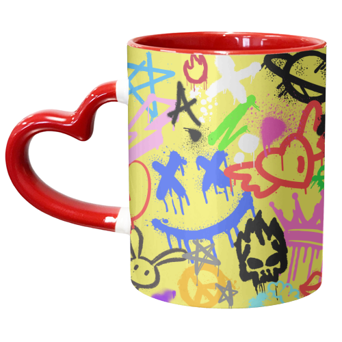 Graffiti - unique mug by Faith Mercer