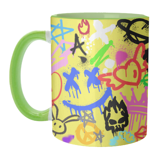 Graffiti - unique mug by Faith Mercer