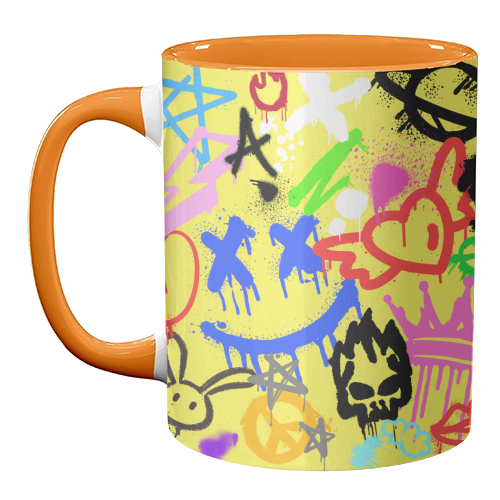 Graffiti - unique mug by Faith Mercer