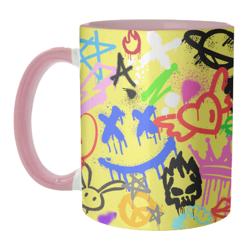 Graffiti - unique mug by Faith Mercer