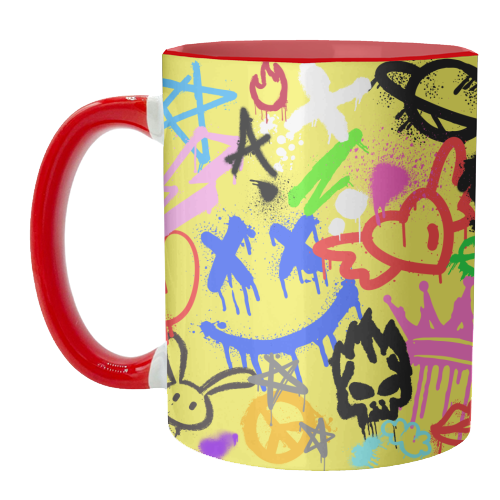 Graffiti - unique mug by Faith Mercer