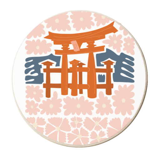 grand torli gate - miyajima, japan - personalised beer coaster by Move Studio