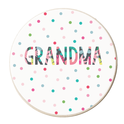 Grandma floral - personalised beer coaster by The Boy and the Bear