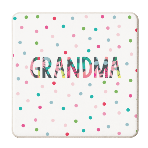 Grandma floral - personalised beer coaster by The Boy and the Bear