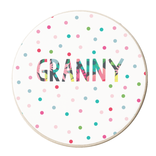 Granny floral - personalised beer coaster by The Boy and the Bear