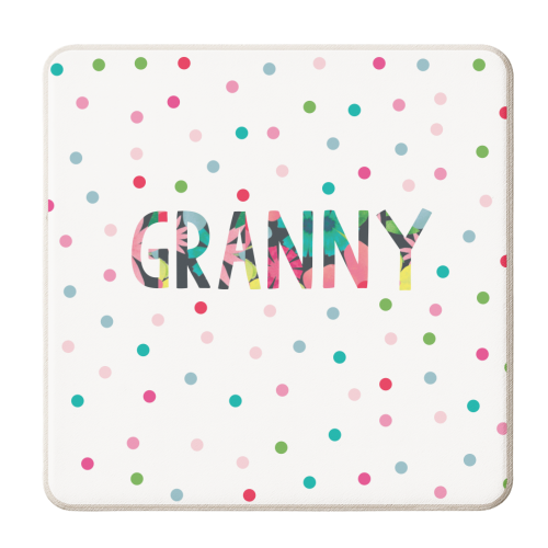 Granny floral - personalised beer coaster by The Boy and the Bear