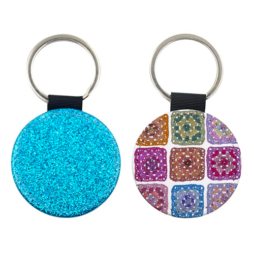 Granny squares crochet design - keyring by PixieDrew