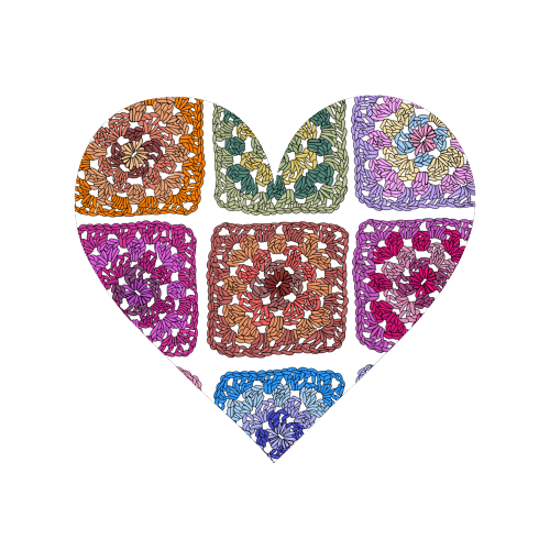 Granny squares crochet design - Magnet by PixieDrew