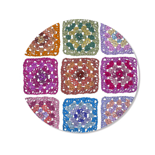 Granny squares crochet design - Magnet by PixieDrew