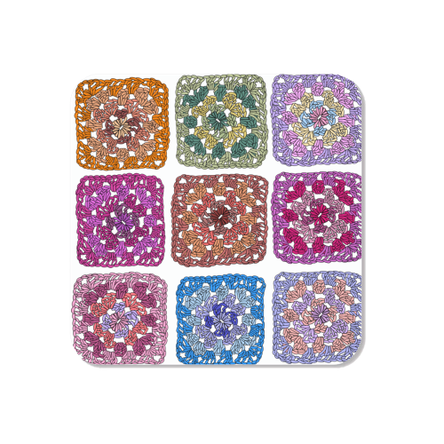 Granny squares crochet design - Magnet by PixieDrew