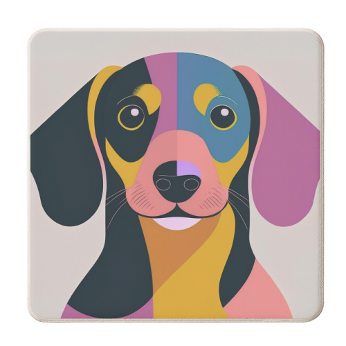 Graphic Dachshund Dog Portrait - personalised beer coaster by Adam Regester