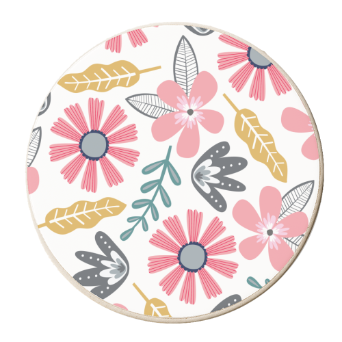 GRAPHIC FLORALS - personalised beer coaster by The Boy and the Bear