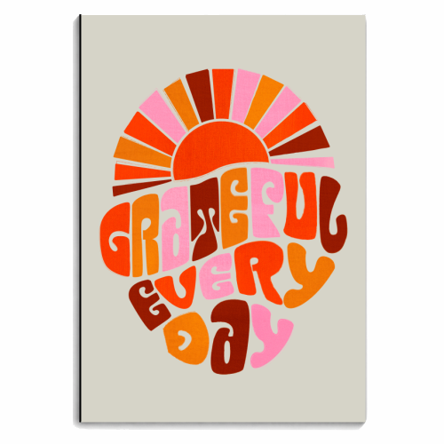 Grateful Everyday - 70s Hippie Style - personalised A4, A5, A6 notebook by Ania Wieclaw