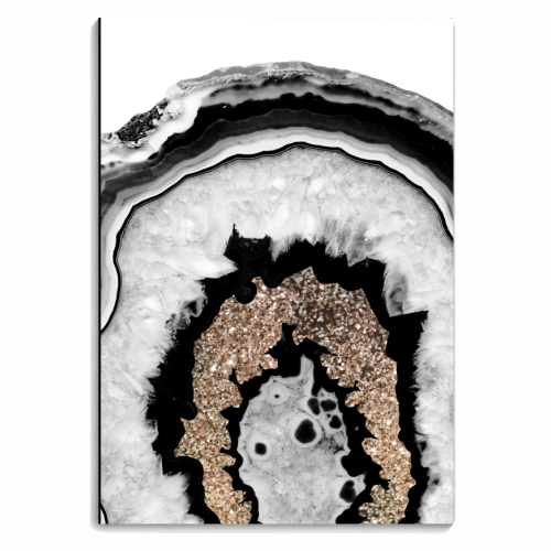 Gray Black White Agate with Gold Glitter #1 #gem #decor #art - personalised A4, A5, A6 notebook by Anita Bella Jantz