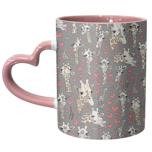 Gray giraffe pattern - unique mug by andrea zuza
