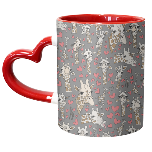 Gray giraffe pattern - unique mug by andrea zuza