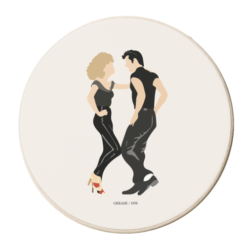 Grease - personalised beer coaster by Move Studio