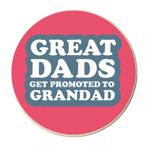 GREAT DADS GET PROMOTED TO GRANDAD - personalised beer coaster by The Boy and the Bear