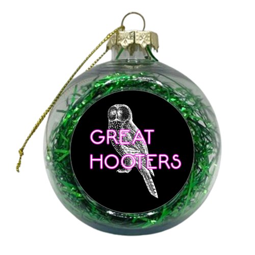 Great Hooters - xmas bauble by Wallace Elizabeth