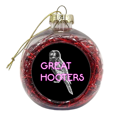 Great Hooters - xmas bauble by Wallace Elizabeth