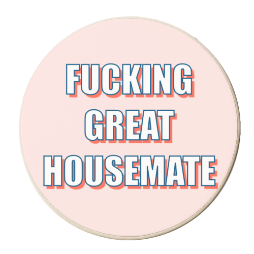 Great Housemate - personalised beer coaster by Adam Regester