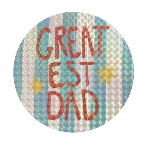 Greatest Dad Modern Striped Gift - Circle Sticker by Giddy Kipper