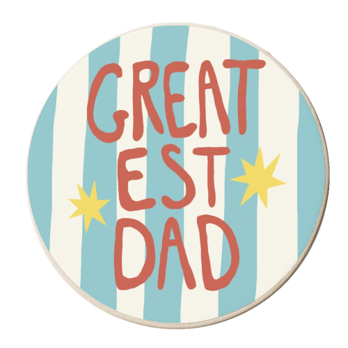 Greatest Dad Modern Striped Gift - personalised beer coaster by Giddy Kipper