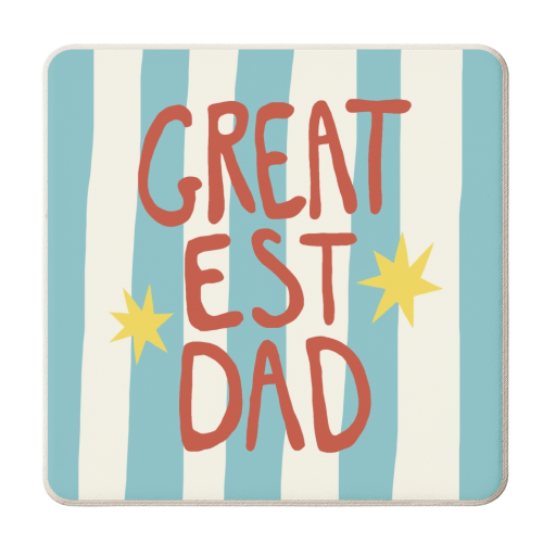 Greatest Dad Modern Striped Gift - personalised beer coaster by Giddy Kipper