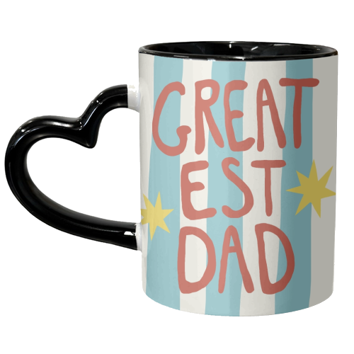 Greatest Dad Modern Striped Gift - unique mug by Giddy Kipper