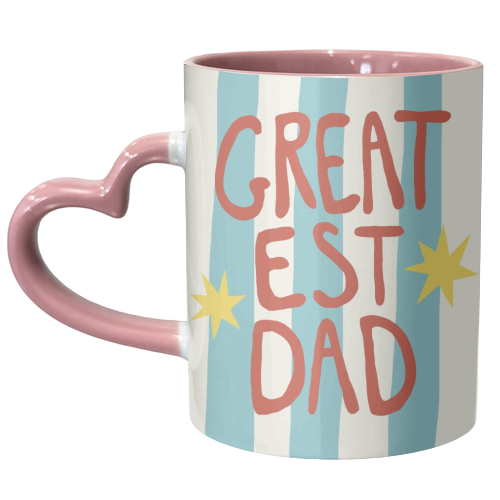 Greatest Dad Modern Striped Gift - unique mug by Giddy Kipper