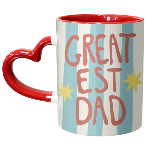 Greatest Dad Modern Striped Gift - unique mug by Giddy Kipper