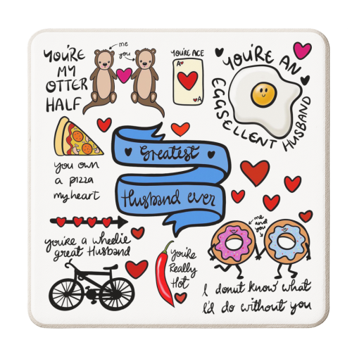 Greatest Husband Ever - personalised beer coaster by PixieDrew