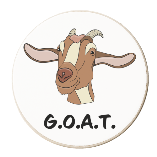 Greatest of all time, goat, G.O.A.T. - personalised beer coaster by PixieDrew