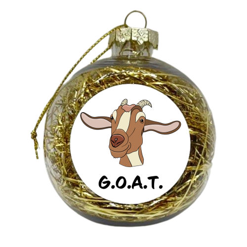 Greatest of all time, goat, G.O.A.T. - xmas bauble by PixieDrew