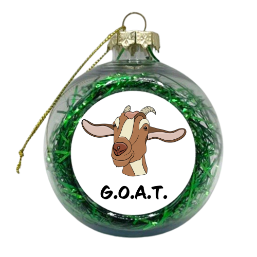 Greatest of all time, goat, G.O.A.T. - xmas bauble by PixieDrew