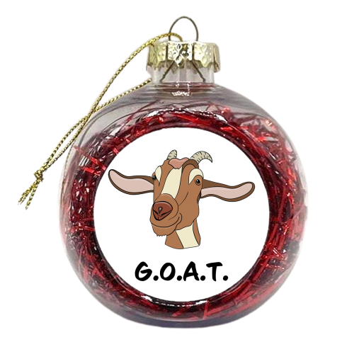 Greatest of all time, goat, G.O.A.T. - xmas bauble by PixieDrew