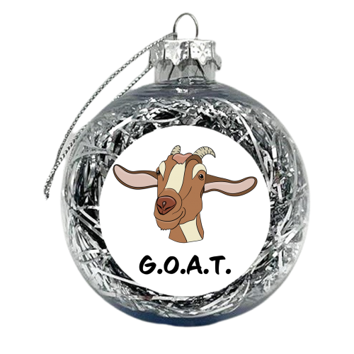 Greatest of all time, goat, G.O.A.T. - xmas bauble by PixieDrew