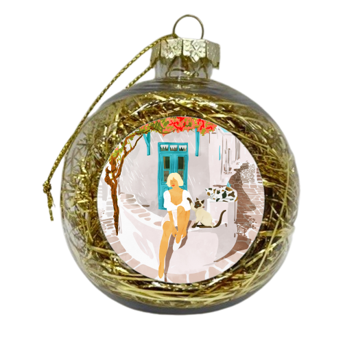 Greek Vacay - xmas bauble by Uma Prabhakar Gokhale