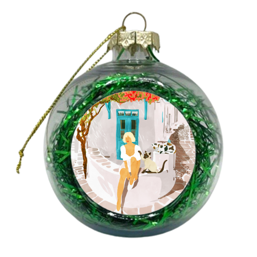 Greek Vacay - xmas bauble by Uma Prabhakar Gokhale