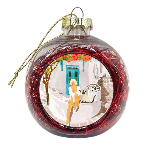 Greek Vacay - xmas bauble by Uma Prabhakar Gokhale
