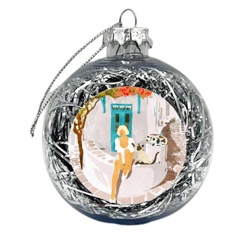 Greek Vacay - xmas bauble by Uma Prabhakar Gokhale