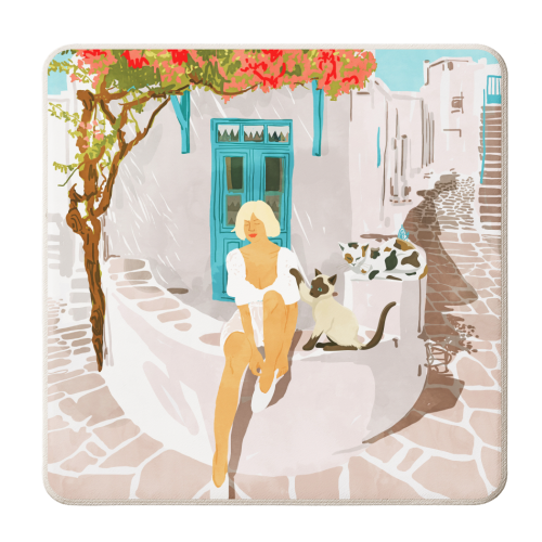 Greek Vacay - personalised beer coaster by Uma Prabhakar Gokhale