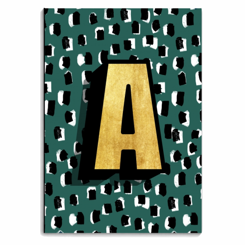GREEN /BLUE MONOGRAM INITAL A - personalised A4, A5, A6 notebook by Nichola Cowdery