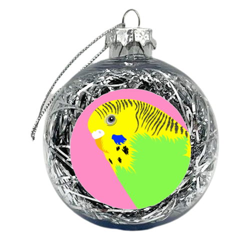 Green Budgie - xmas bauble by Adam Regester